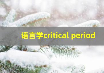 语言学critical period